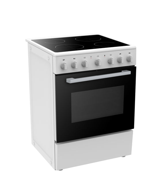 Polo Freestanding Electric Stove 60cm 6 Function 65L with Ceramic Cooktop White - Buyrite Appliances