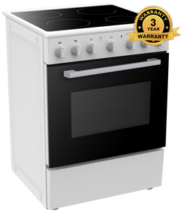 **3 YEAR WARRANTY** Polo Freestanding Electric Stove 60cm 6 Function 65L with Ceramic Cooktop White