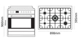 Parmco Freestanding Electric Stove with Gas Cooktop 90cm Stainless Steel