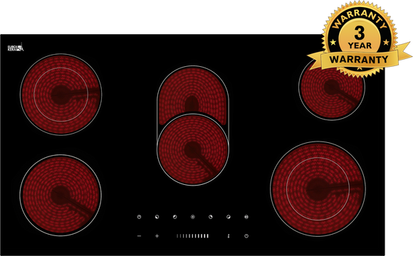 **3 YEAR WARRANTY** Polo Ceramic Cooktop 90cm Black Glass with Touch Control