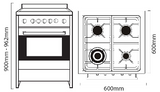 Parmco Freestanding Gas Stove 60cm 4 Function 70L with Gas Cooktop Stainless Steel