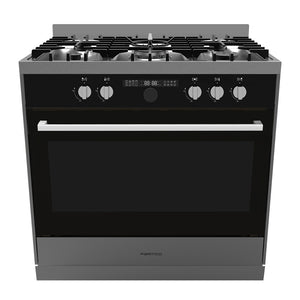 Parmco Freestanding Electric Stove 90cm 16 Functions 123L with Gas Cooktop Stainless Steel