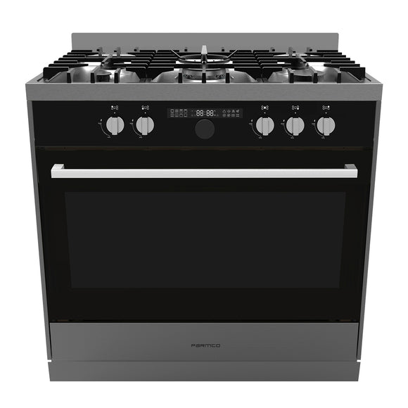 Parmco Freestanding Electric Stove 90cm 16 Functions 123L with Gas Cooktop Stainless Steel