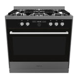 Parmco Freestanding Electric Stove 90cm 16 Functions 123L with Gas Cooktop Stainless Steel