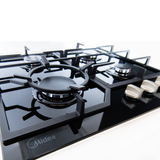 Midea Gas Cooktop 60cm 4 Burner Black Glass