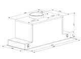 Parmco Powerpack Rangehood 90cm 1,000 m3/h max. extraction Black Glass with Touch Control