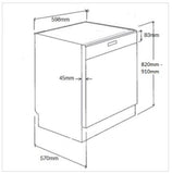 Award Built-in Dishwasher 60cm 15 Place Setting Stainless Steel