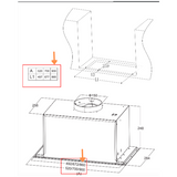 Midea Powerpack Rangehood 90cm 600m3/h max. extraction Stainless Steel with Push Button Control