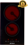 **3 YEAR WARRANTY** Polo Ceramic Cooktop 30cm 2 Burner Black Glass