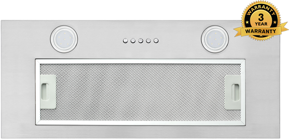 **3 YEAR WARRANTY** Polo Powerpack Rangehood 75cm 700m3/h max. extraction Stainless Steel with Push Button Control