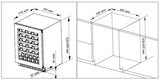 Award Underbench Wine and Beverage Fridge Dual Door 18 Bottle Capacity + 60 Litres Black Glass