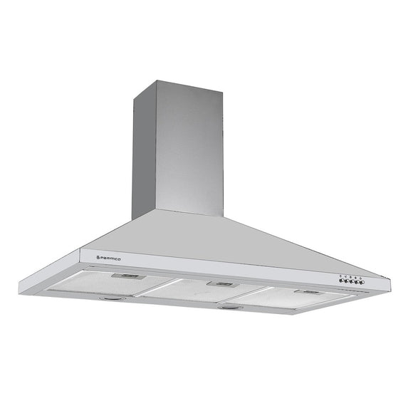 Parmco Canopy Rangehood 90cm 500m3/h max. extraction Stainless Steel with Push Button Control - Buyrite Appliances