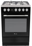 Award Freestanding Electric Stove 60cm 8 Function 80L with Gas Cooktop Black