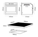 Parmco Pack 60cm 5 Function Stainless Oven + 60cm Ceramic Cooktop