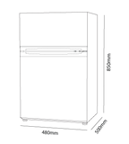 Parmco Underbench Top Mount Fridge/ Freezer 85L White with Reversible Door