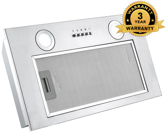 **3 YEAR WARRANTY** Polo Powerpack Rangehood 52cm 700m3/h max. extraction Stainless Steel with Push Button Control