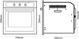 Parmco Built-in Gas Oven 60cm 4 Function 56L Stainless Steel