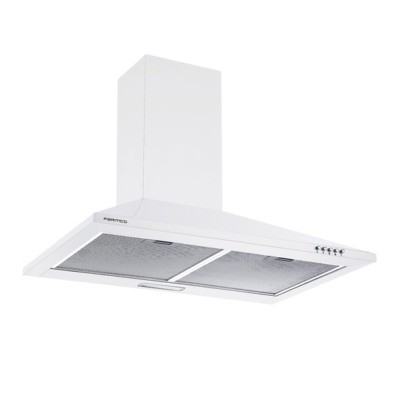 Parmco Canopy Rangehood 60cm 500m3/h max. extraction White with Push Button Control
