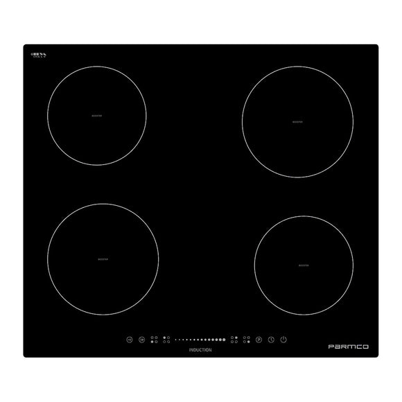 Parmco Induction Cooktop 60cm 4 Zones Black Glass with Slide Control