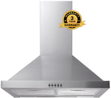 **3 YEAR WARRANTY** Polo Canopy Rangehood 60cm 750m3/h max. extraction Stainless Steel with Push Button Control