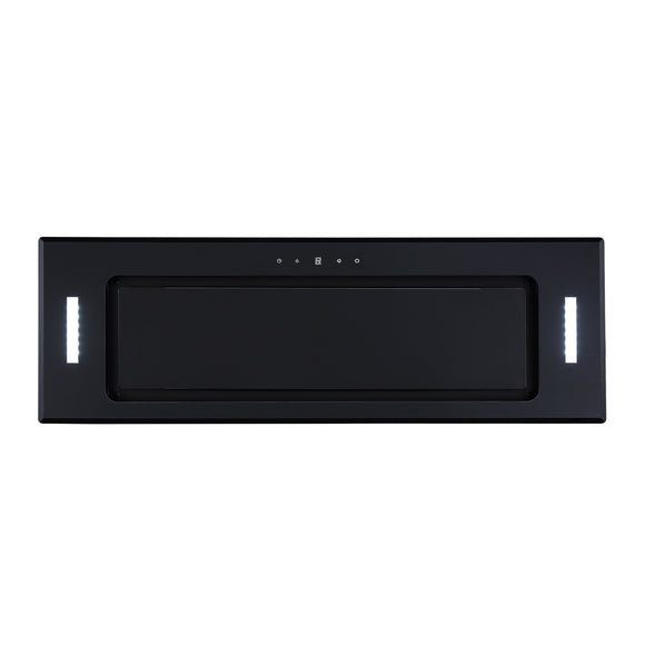 Parmco Powerpack Rangehood 90cm 1,000 m3/h max. extraction Black Glass with Touch Control - Buyrite Appliances