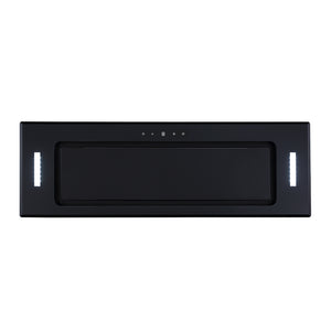 Parmco Powerpack Rangehood 90cm 1,000 m3/h max. extraction Black Glass with Touch Control