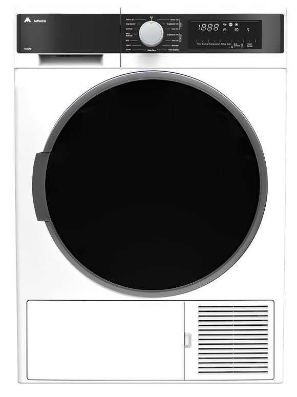 Award Condensing Heat Pump Dryer 15 Programs 8kg White