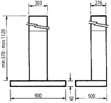 Parmco T Model Low Profile Rangehood 90cm 1,000m3/h. max extraction Stainless Steel with Push Button Control