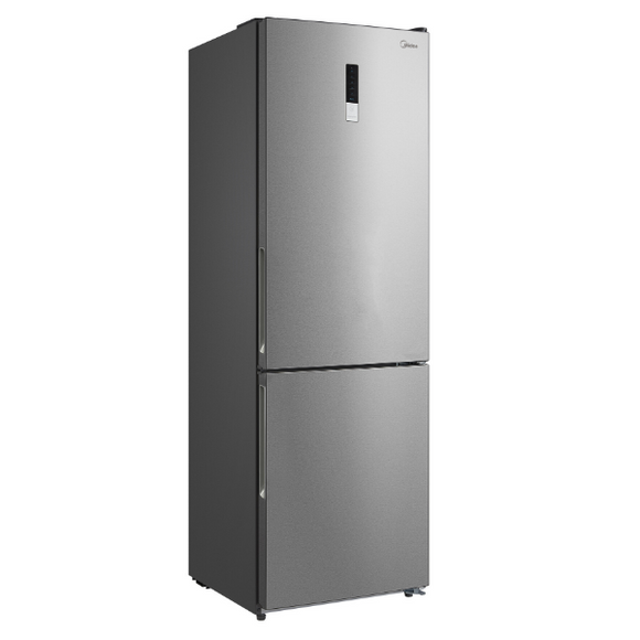 Midea Bottom Mount Fridge/ Freezer 321L Stainless Steel with Reversible Door - Buyrite Appliances