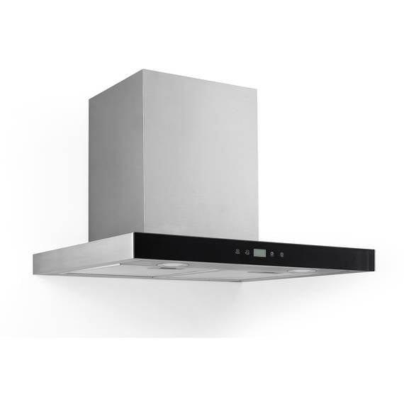 Parmco T Model Low Profile Rangehood 60cm 1,000m3/h max. extraction Stainless Steel/ Black Glass with Push Button Control - Buyrite Appliances