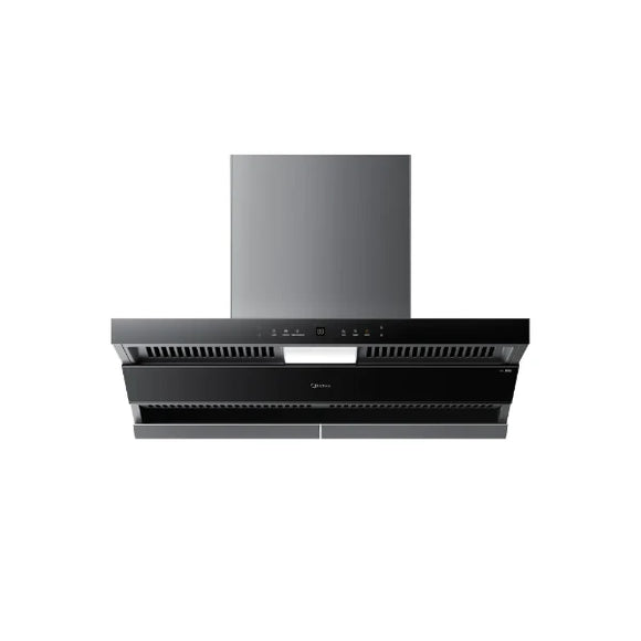 Midea T Model Rangehood 90cm 1,380m3/h max extraction Black with Touch & Gesture Control and Steam Clean