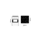 Parmco Freestanding Electric Stove 60cm  8 Function 76L with Ceramic Cooktop Stainless Steel