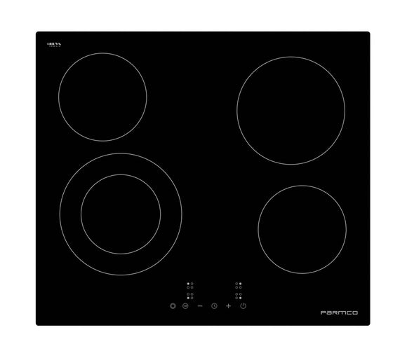 Parmco Ceramic Cooktop 60cm Black Glass with Touch Control