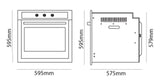 Parmco Built-in Electric Oven 60cm 5 Function 80L Stainless Steel