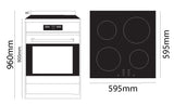 Parmco Freestanding Electric Stove 60cm 8 Function 76L with Induction Cooktop Stainless Steel