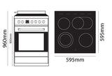 Parmco Freestanding Electric Stove with Ceramic Cooktop 60cm Stainles Steel