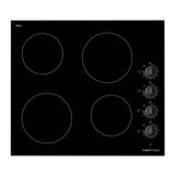 Parmco Ceramic Cooktop 60cm Black Glass with Knobs and Aluminium Frame