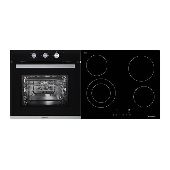 Parmco Pack 60cm 5 Function Stainless Oven + 60cm Ceramic Cooktop