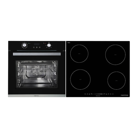 Parmco Pack 60cm 10 Function Black Oven + 60cm Induction Cooktop