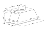 Parmco Powerpack Rangehood 52cm 700m3/h max. extraction Stainless Steel with Push Button Control
