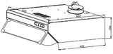 Parmco Flat Profile Rangehood 60cm 350m3/h max. extraction Stainless Steel with Push Button Control
