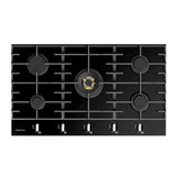 Parmco Gas Cooktop 90cm 5 Burner Black Glass