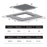 Midea Induction Cooktop 60cm Freezone Black Glass