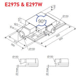 Award Ceiling Cassette Rangehood 95cm 1,000m3/h max. extraction Stainless Steel with Remote Control