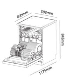 Parmco Freestanding Dishwasher Economy Plus 60cm 14 Place Settings White - Buyrite Appliances