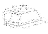 Parmco Powerpack Rangehood 90cm 1,000m3/h max. extraction Stainless Steel with Push Button Control