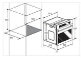 Award Built-in Electric Oven 60cm 8 Function 68L Stainless Steel Side Opening