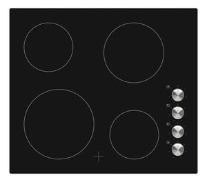Award Ceramic Cooktop 60cm Black Glass with Knobs