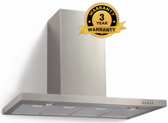 **3 YEAR WARRANTY** Polo T Model Rangehood 120cm 1,000m3/h max. extraction Stainless Steel with Push Button Control