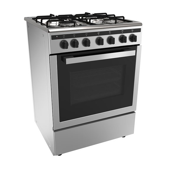 Midea Freestanding Electric Stove 60cm 9 Function 65L with Gas Cooktop Stainless Steel - Buyrite Appliances